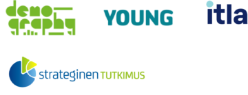 DEMOGRAPHY- ja YOUNG-, ITlan ja Strategisen tutkimuksen logot